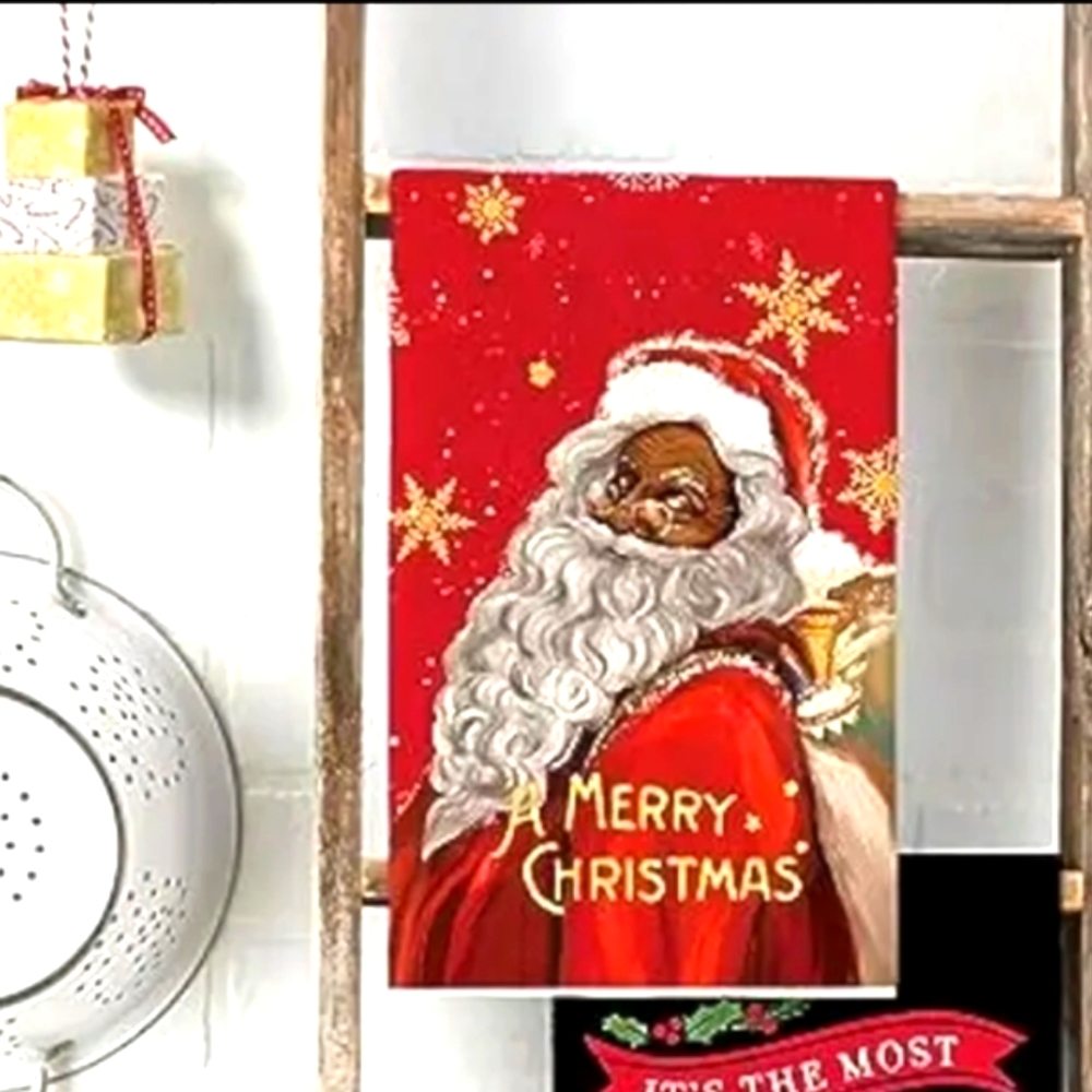 🚨 $5 w/Bundle 2+Items 🔥 Santa Christmas Kitchen Towel Microfiber 26" x 18"
